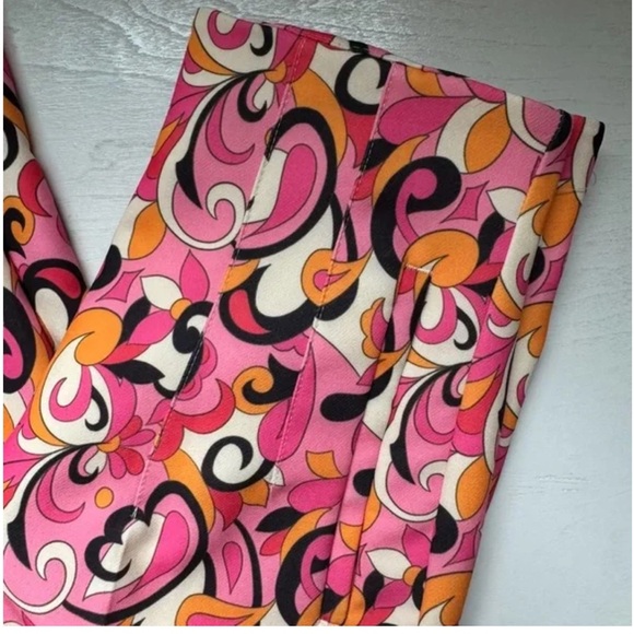 New ZARA Paisley Floral High Waisted Ankle Crop Pleated Trouser Pants size M - Picture 4 of 11